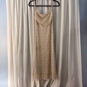 See You Monday Floral Cowl Neck Midi Dress - Size Large